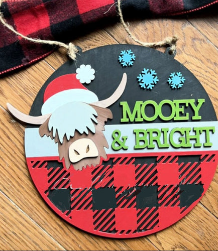 Mooey Christmas Door Hanger