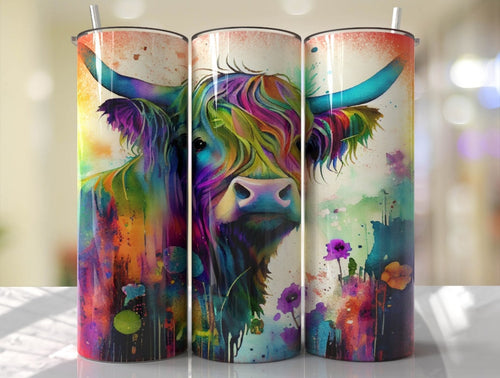 Water color Cow Tumbler