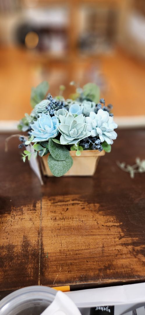 Blueberry Box Wooden Flowers