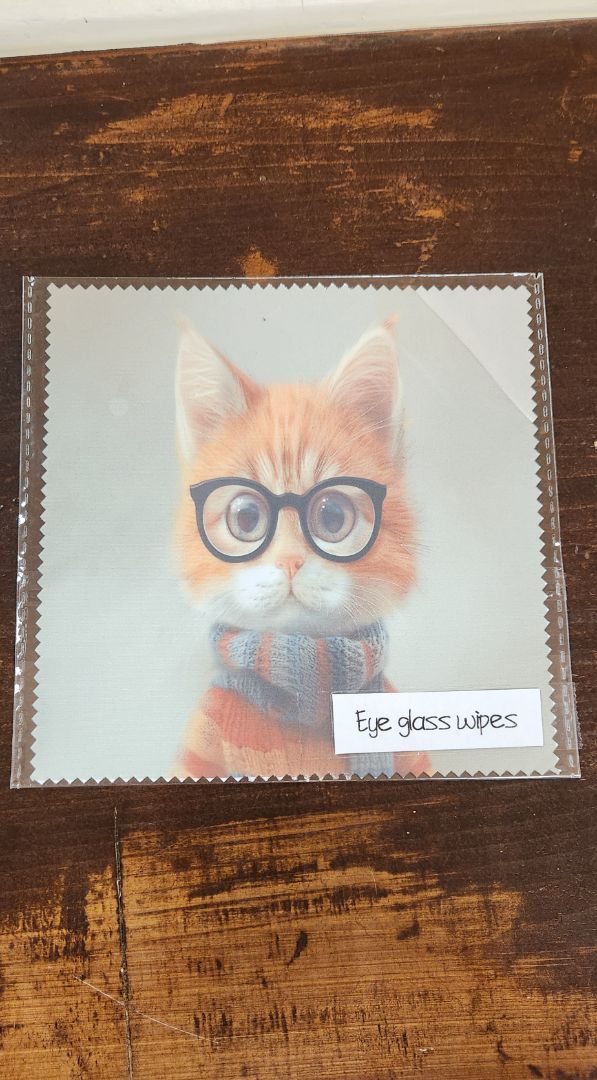 Orange Cat Eye Glasses Wipe