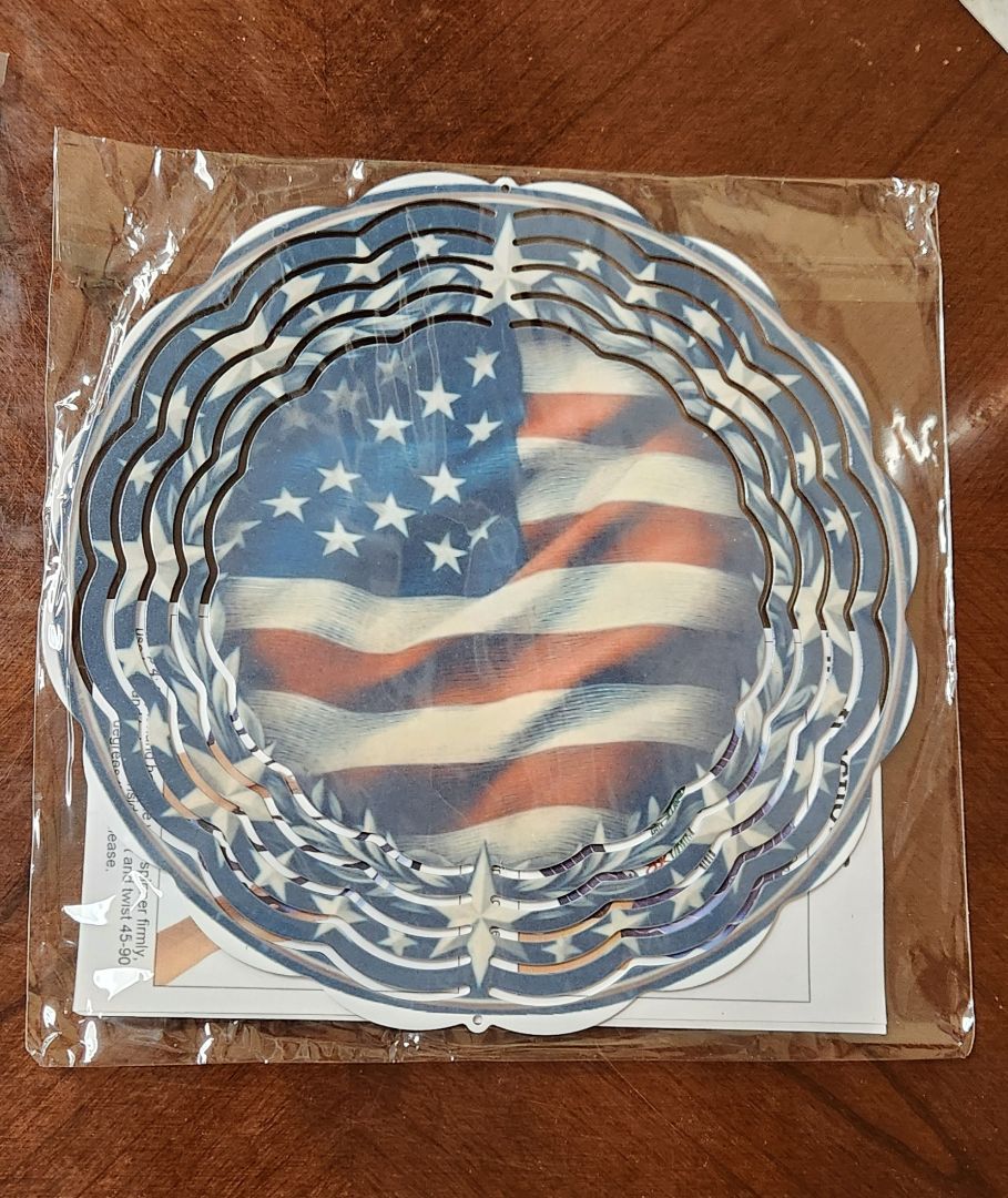 American Flag Wind Spinner