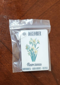 December Birth Flower Keychain