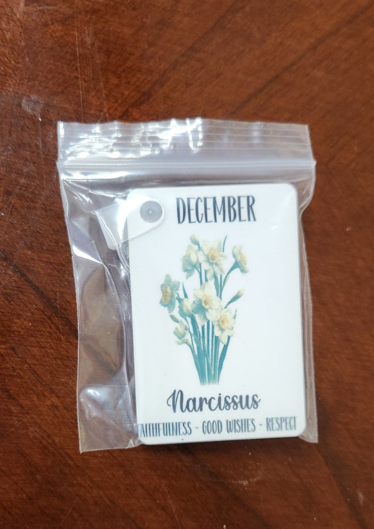 December Birth Flower Keychain