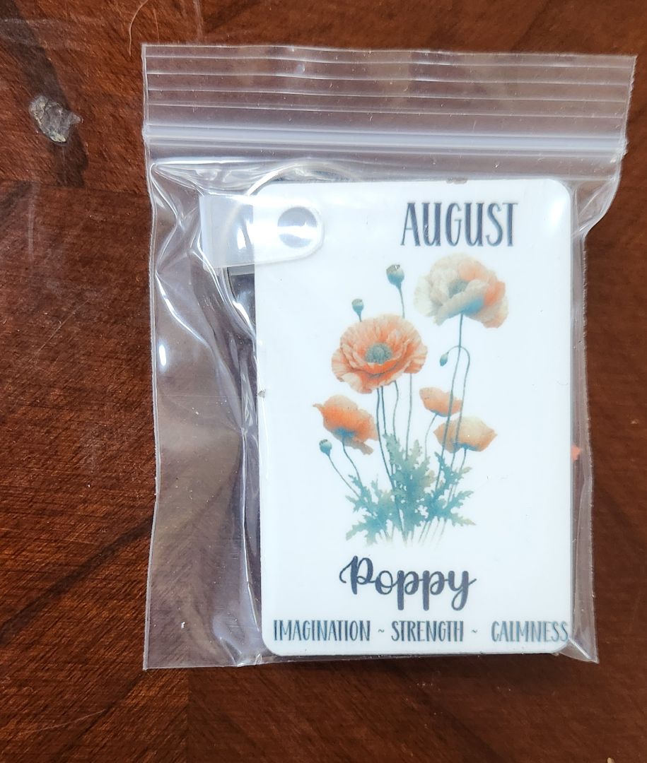 August Birth Flower Keychain