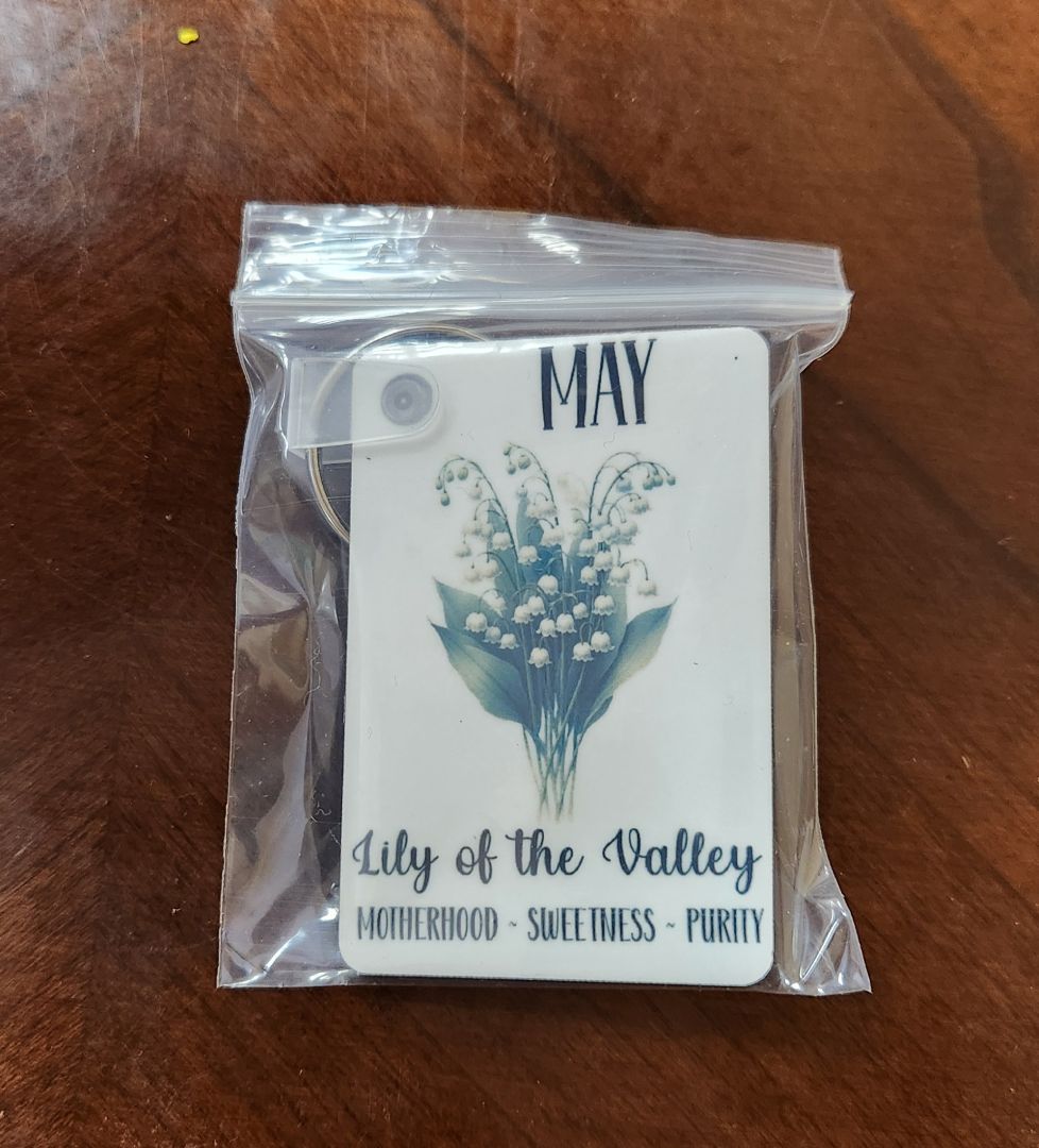 May Birth Flower Keychain