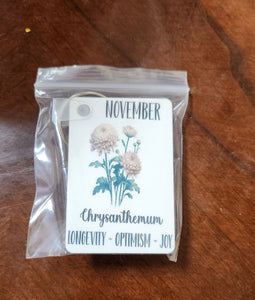 November Birth Flower Keychain