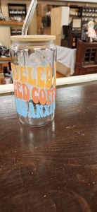 Fueled By Iced Coffee And Anxiety Glass Tumbler