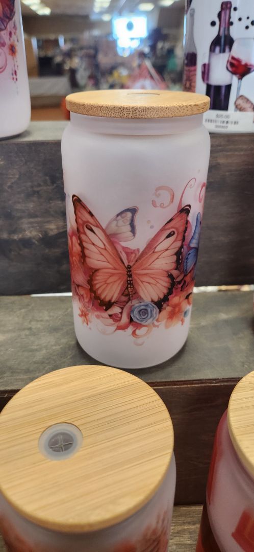 Butterfly Glass Jar