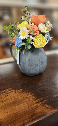 Metal Pitcher Flower Arrangement