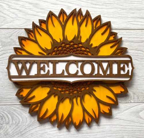 Welcome Sunflower Door Sign