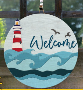 Lighthouse Welcome Door Sign