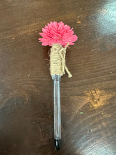 Load image into Gallery viewer, Hot pink wood floral pen