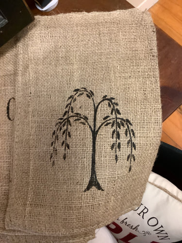 Willow Tree burlap bag