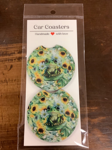 Light flower frog car coasters