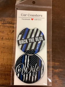 Cop wife car coasters