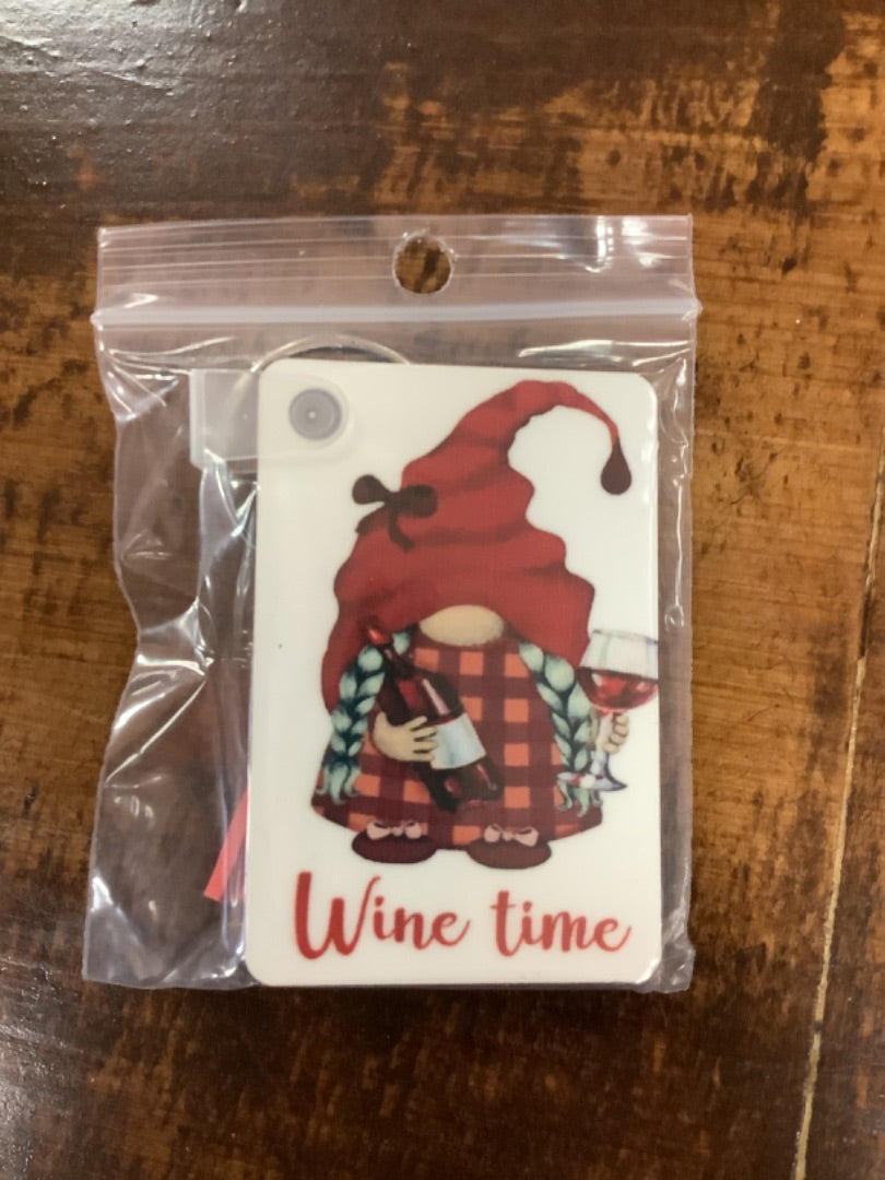 Wine time keychain