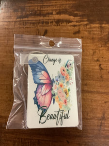 Change is beautiful keychain