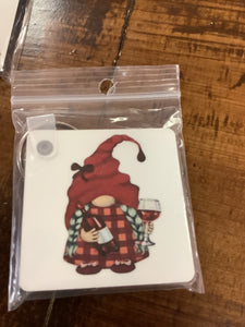 Wine gnome keychain