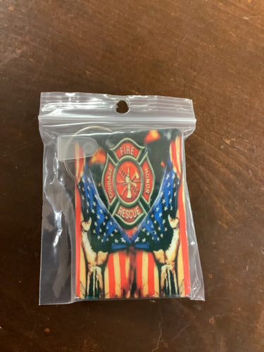 Fire fighting flag keychain