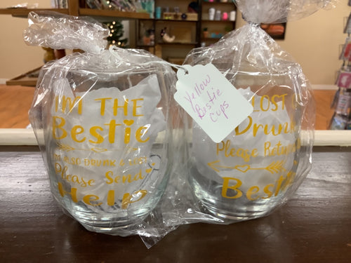 Bestie wine glass set