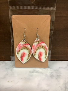 Red/brown swirl earrings