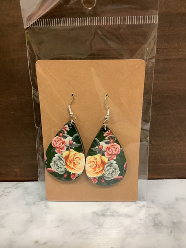 Colorful floral earrings