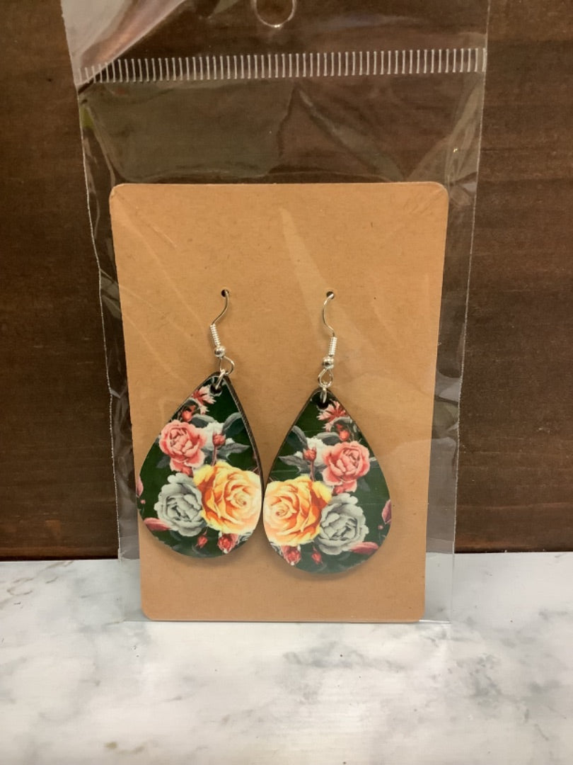 Colorful floral earrings