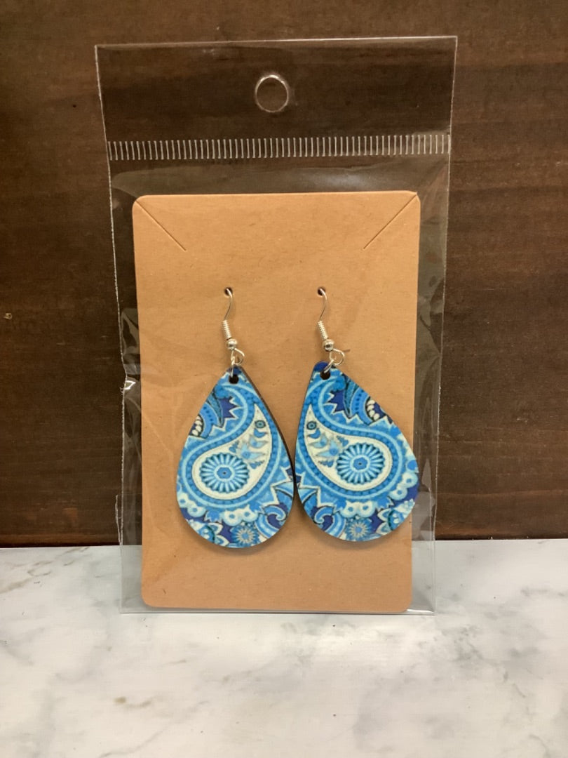 Blue pattern earrings