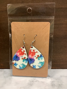 Rainbow puzzle piece earrings