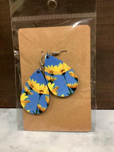 Yellow flower earrings