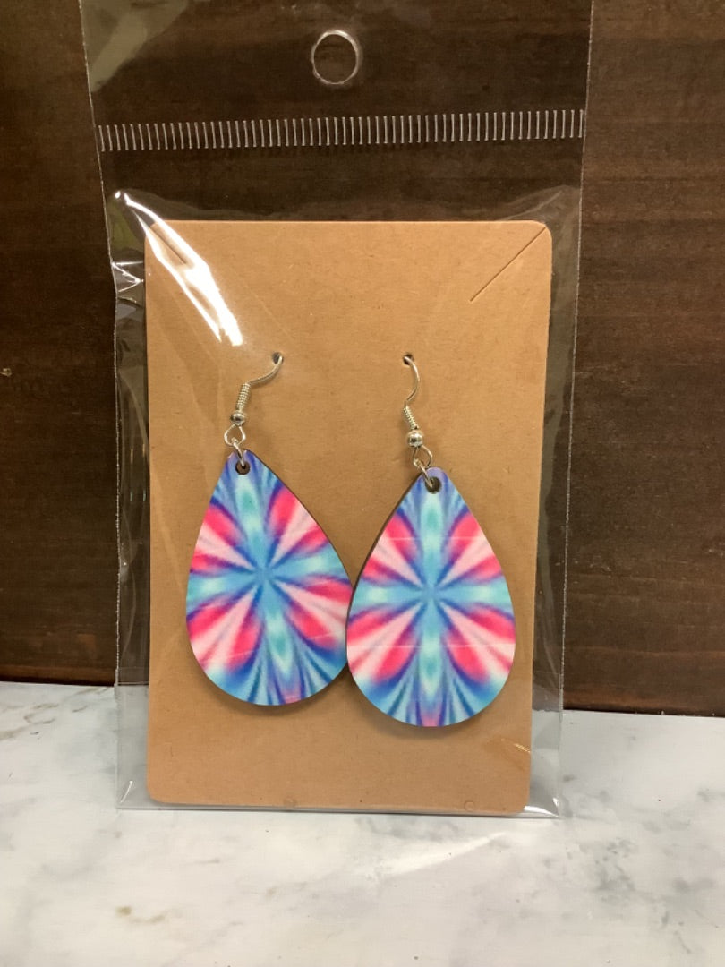 Pink blue earrings