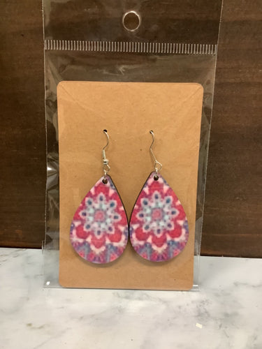 Pink spiral earrings