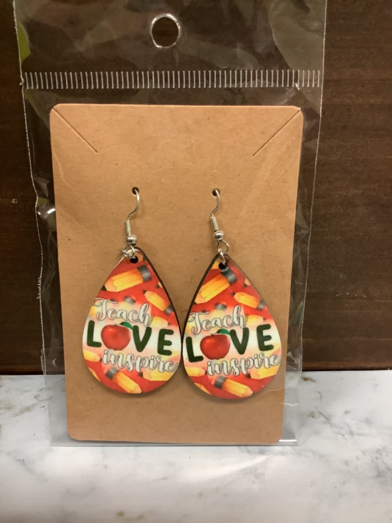 Love teacher earrings