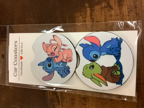 Stitch car coasters