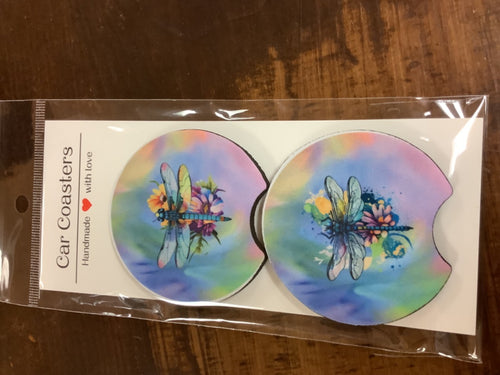 Dragonfly car coasters