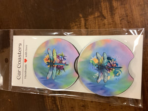 Dragonfly car coasters