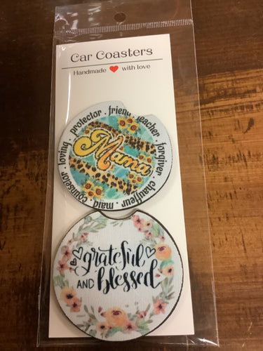 Grateful mama car coasters