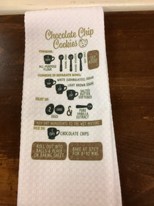 Chocolate chip cookie recipe dish towel