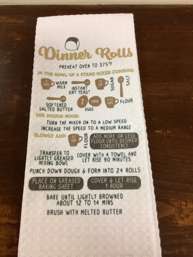 dinner roll recipe dish towel