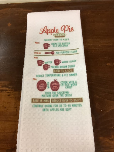 Apple pie recipe dish towel