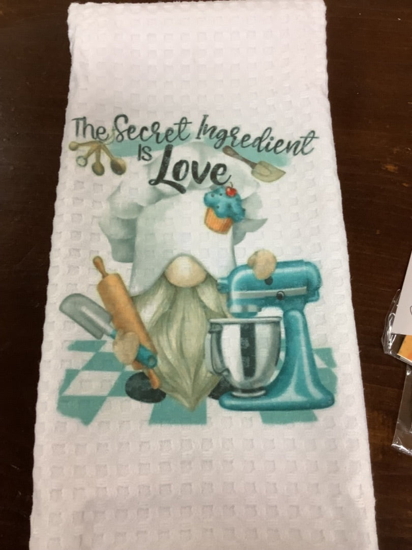 Secret ingredient love dish towel