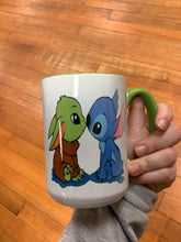 Load image into Gallery viewer, Stitch/Yoda coffee mug