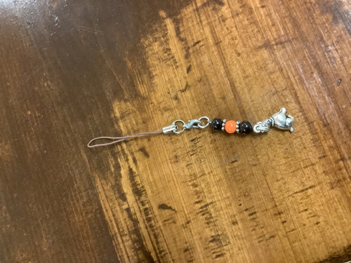 Black/orange dog charm