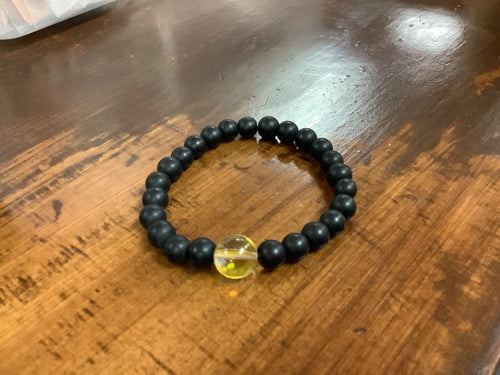 Matte black/yellow bracelet