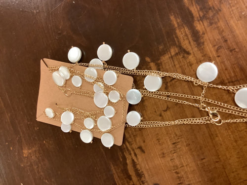 Faux pearl necklace/earring combo