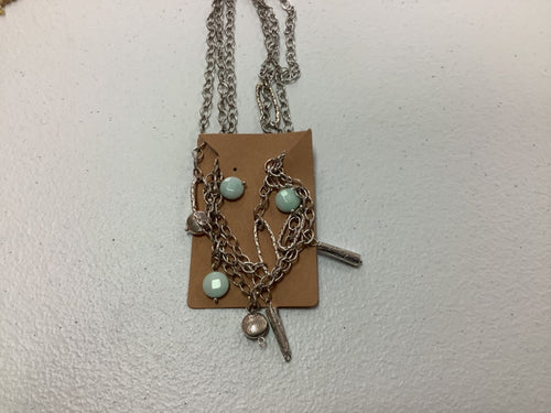 Blue silver necklace