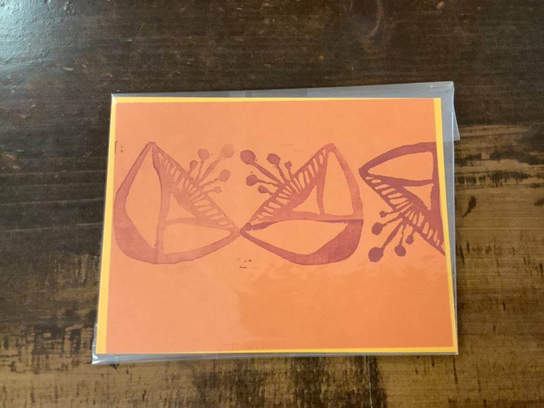 Linocut Blank Cards And Envelope
