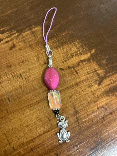 Magenta cat charm