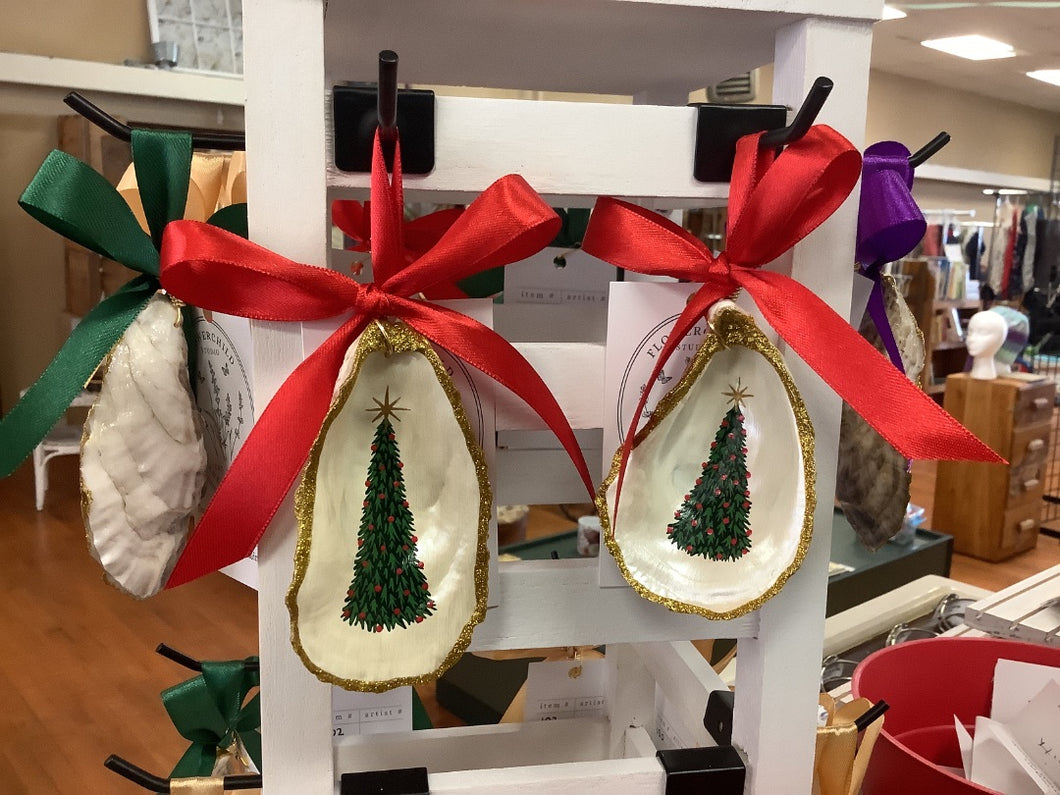 Christmas Tree Oyster Ornament