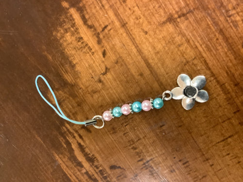 Blue/pink flower charm